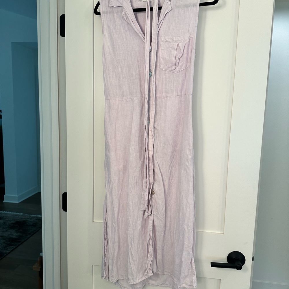 Size small Bella Dahl linen lavender dress with belt - Picture 3 of 3